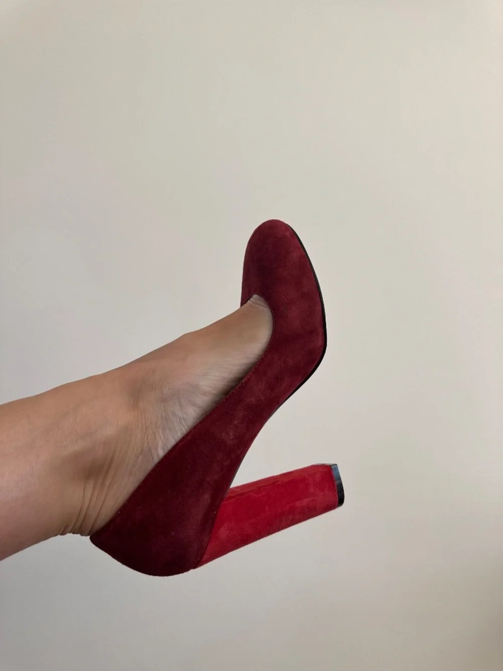 Red Suede Pumps